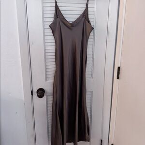 Oak + Fort V-Neck Satin Dress